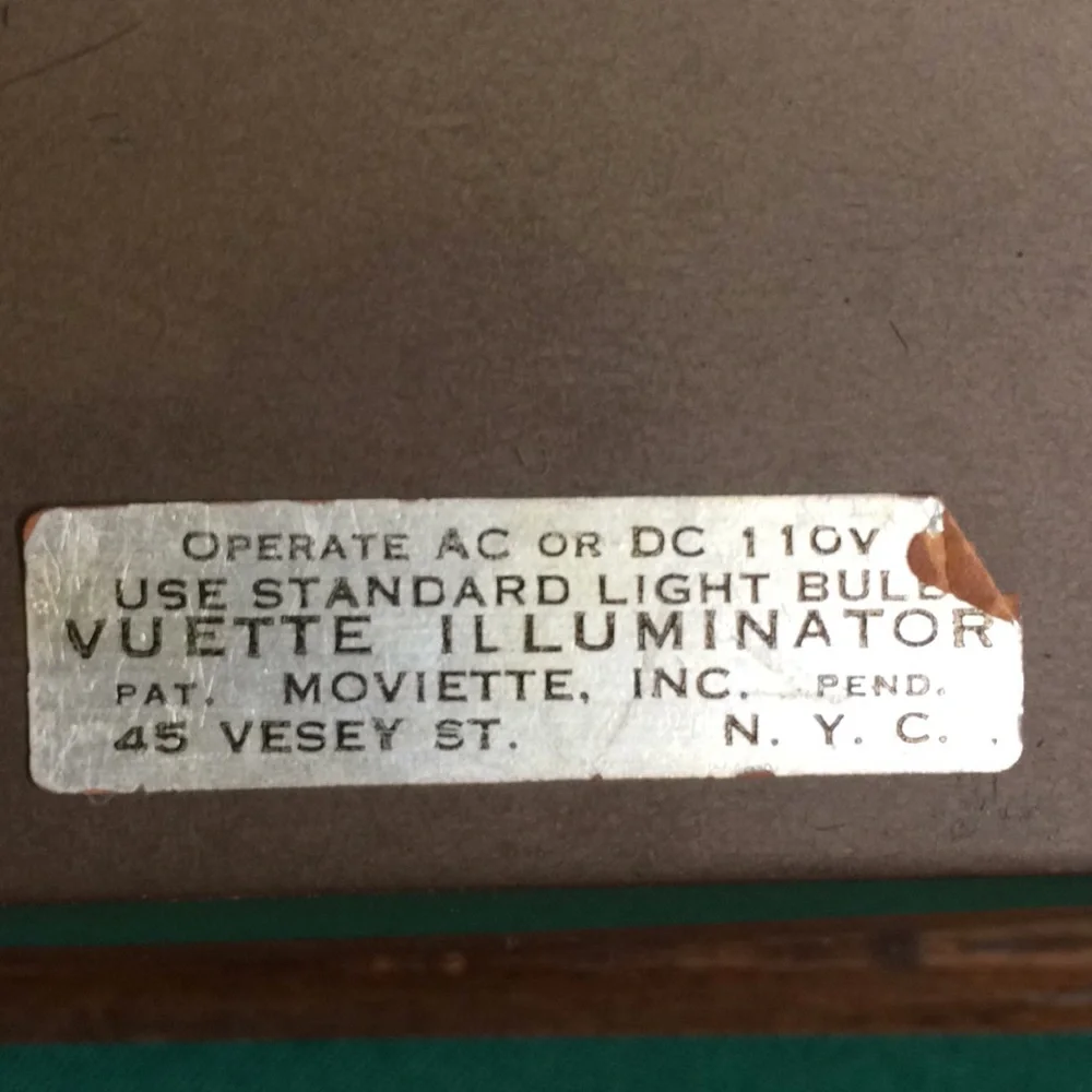 Vintage Moviette Inc Vuette Illuminator Electric Light Up Negative Picture Frame