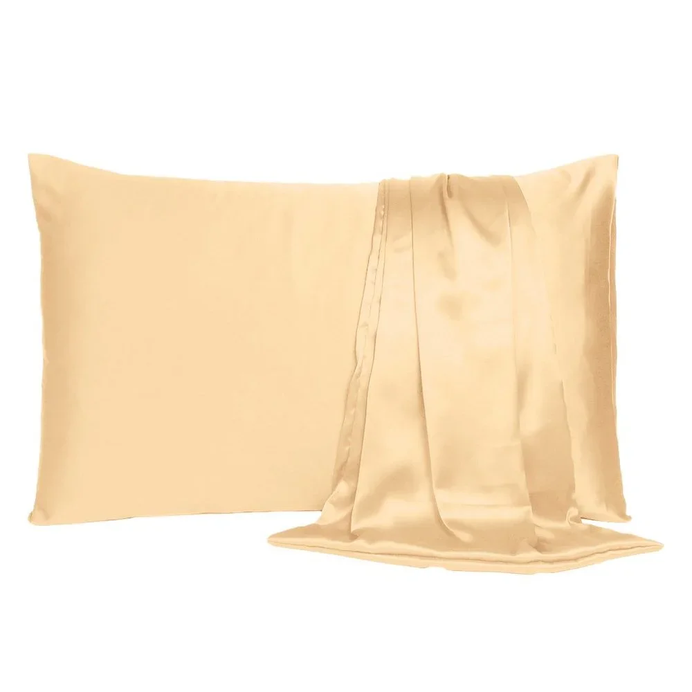 Oussum Decorative Silky Home Decor Satin Pillowcase for Hair and Skin set of 2