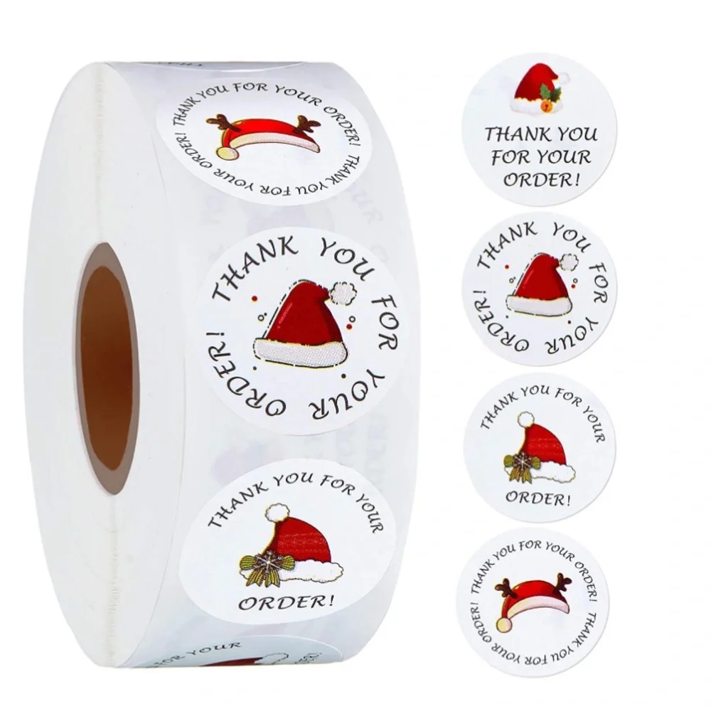 🎅🏽 100 Thank You - Merry Christmas Package Stickers