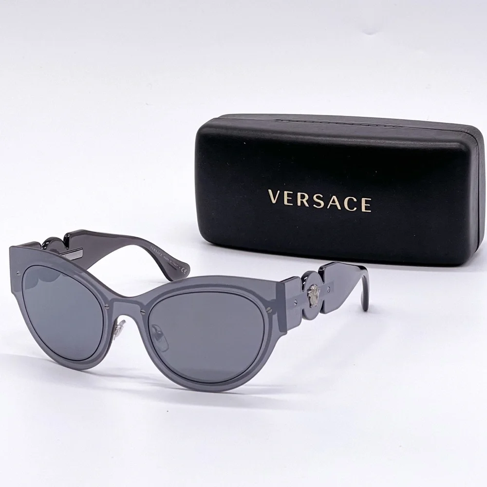 NEW VERSACE VE2234 1001/6G GREY CAT EYE SUNGLASSES VERSACE MOD 2234