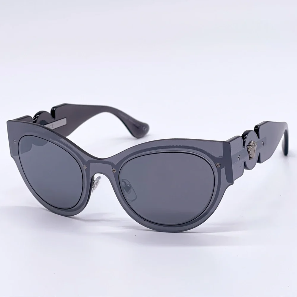 NEW VERSACE VE2234 1001/6G GREY CAT EYE SUNGLASSES VERSACE MOD 2234