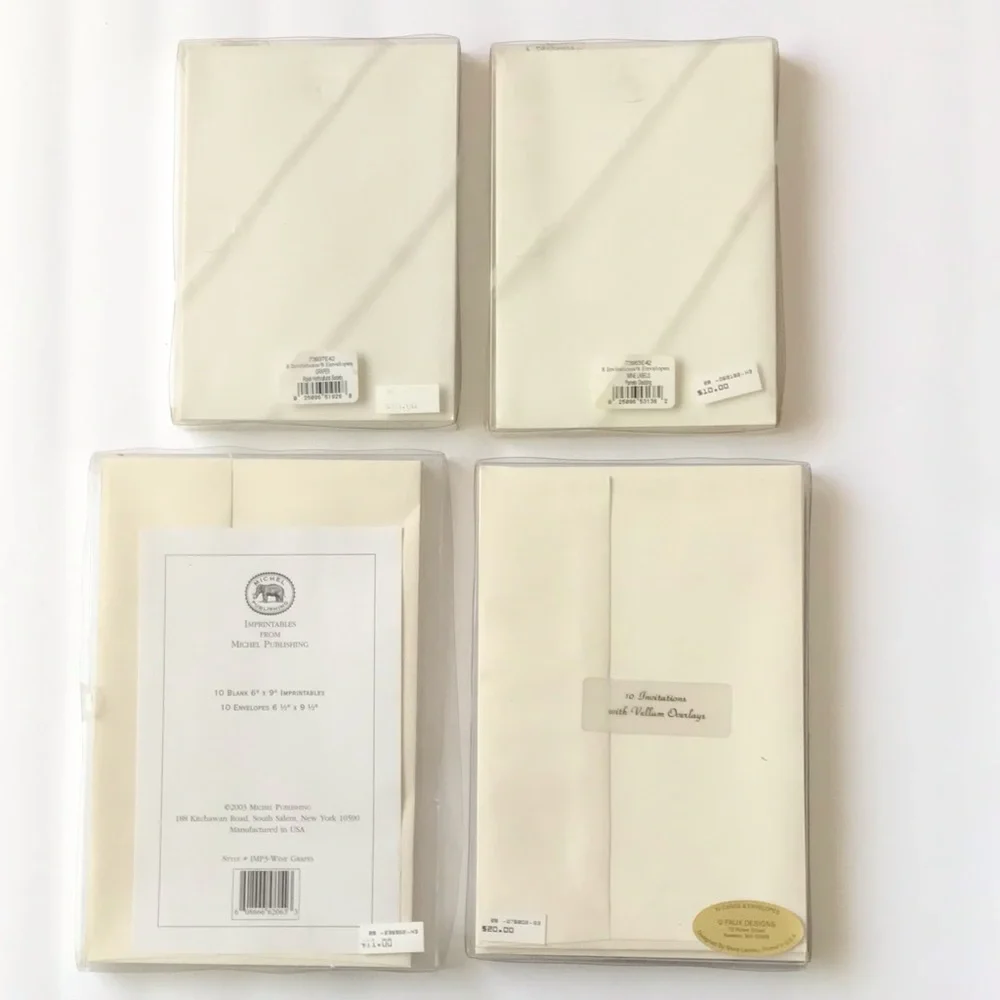 Lot of 4 Boxed Invitations Grapes Wine Winery