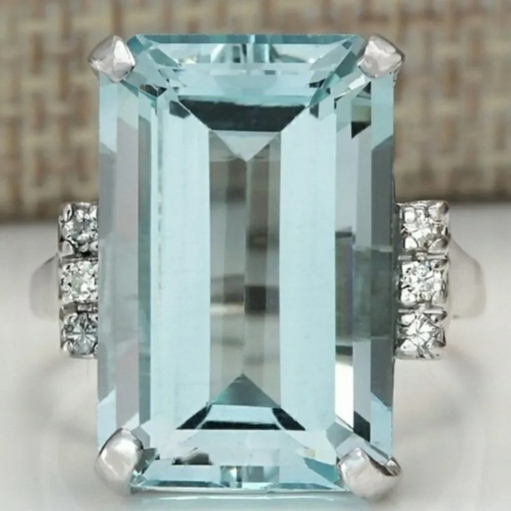 N/A simulated diamond&aquamarine