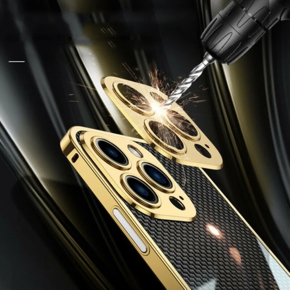 iPhone 13 Pro Max Metal Carbon Fiber Case