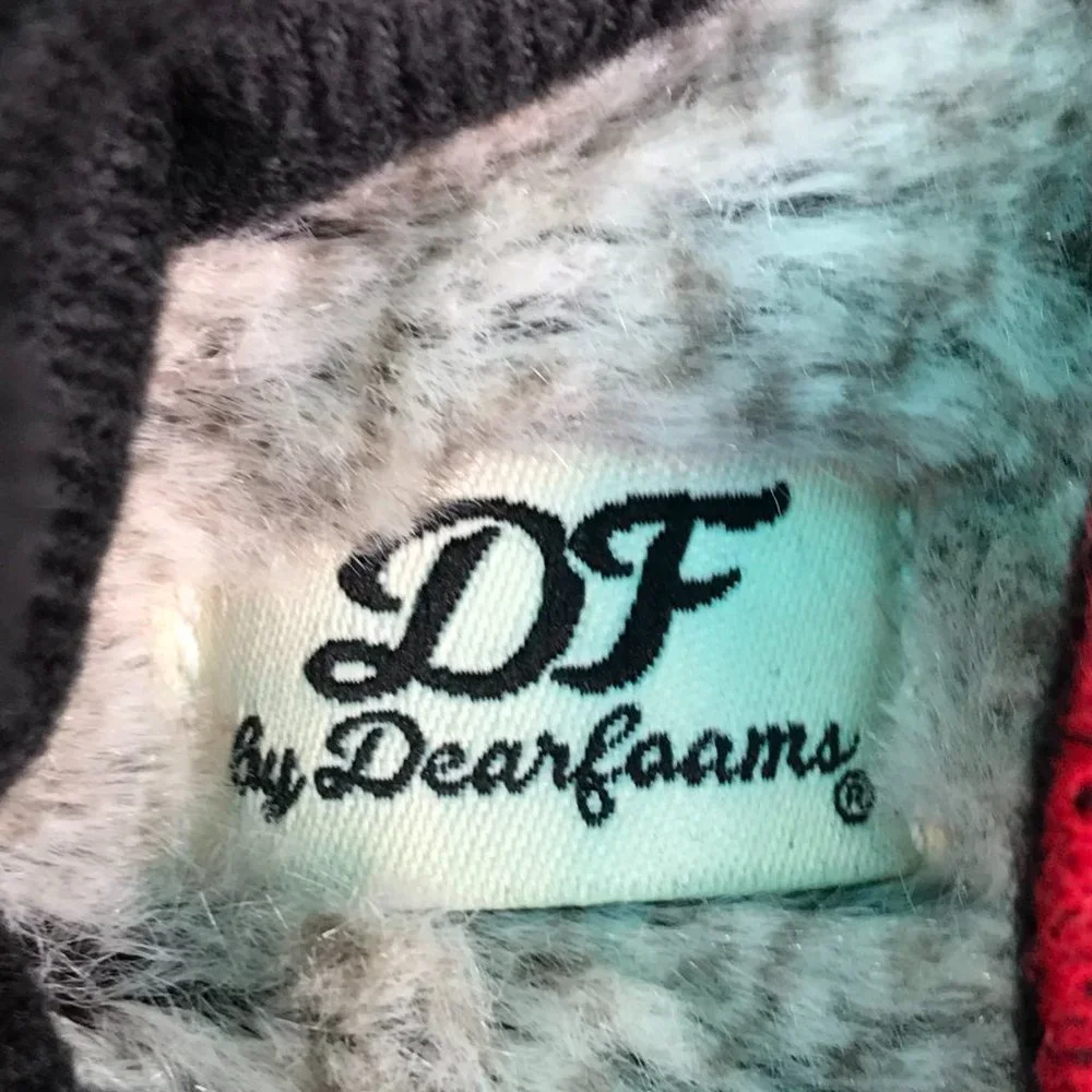 DF By Dearfoams 9-12 Months PLAID Baby Bear Shoes