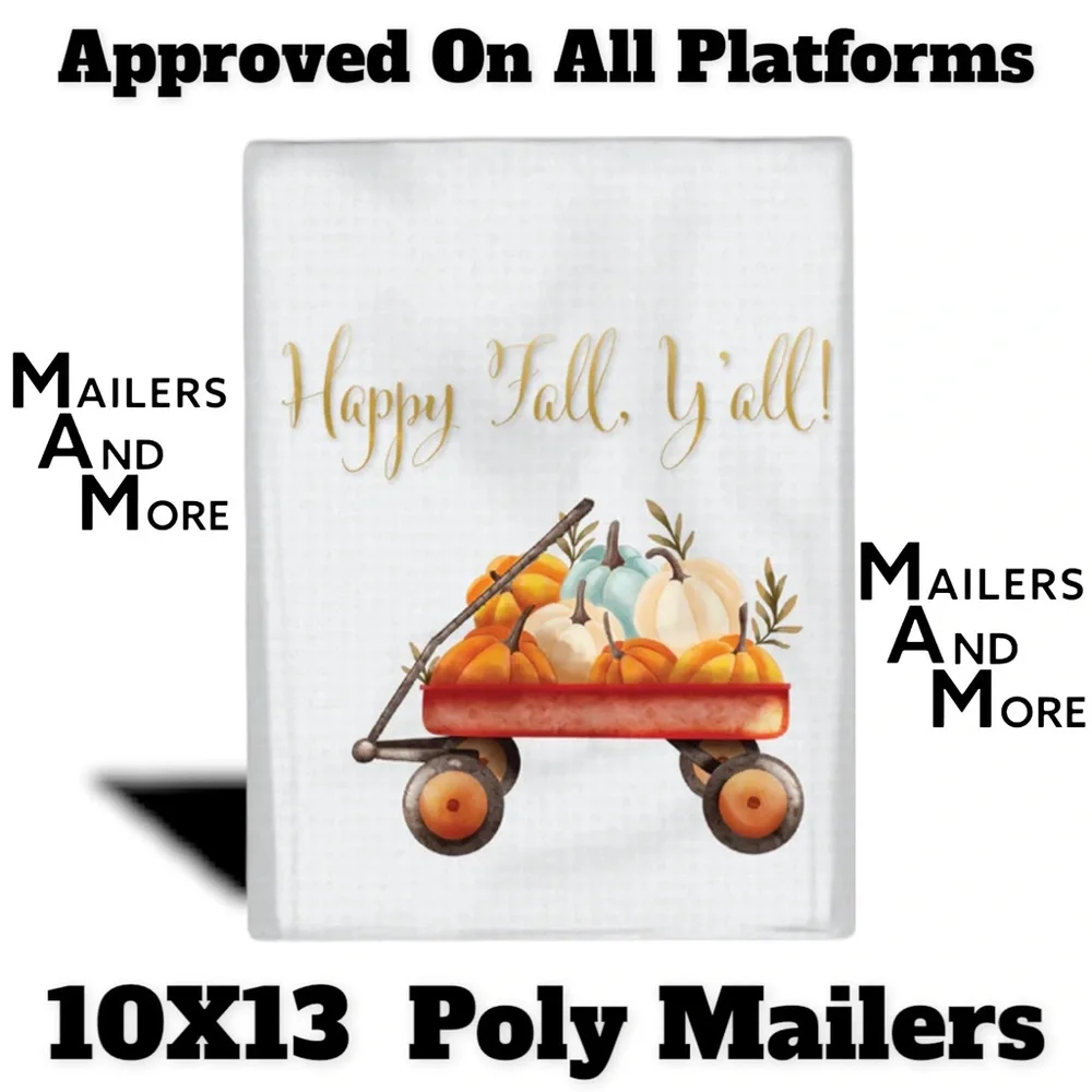 25 10X13 Poly Mailers Happy Fall Y’all!, Shipping Envelopes PRICE IS FIRM