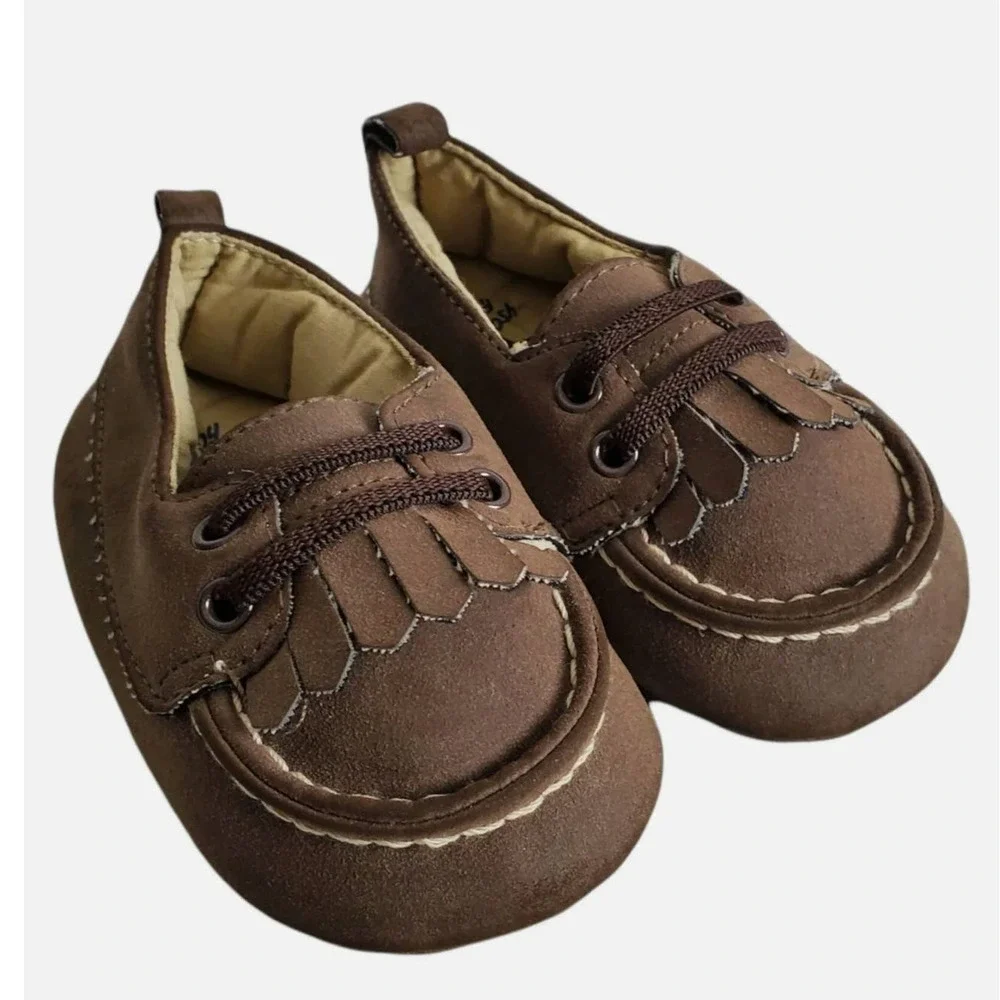 Baby Bgosh Baby Boys Shoes 6-9 Months Moccasin Brown Slipper