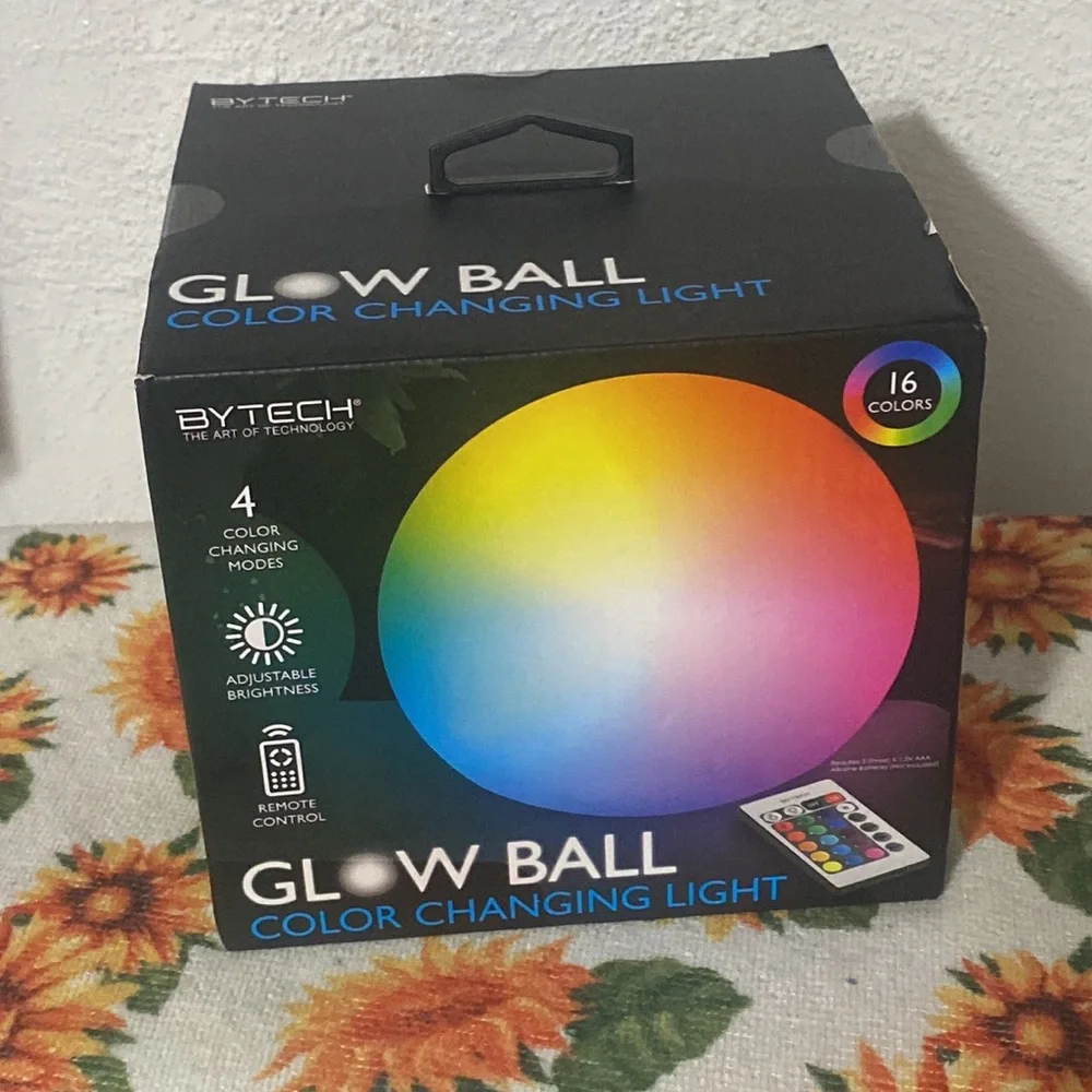 16 colors 🟢🟣Glow Ball+💡w remote NIP+2P Night LED shoe-lights