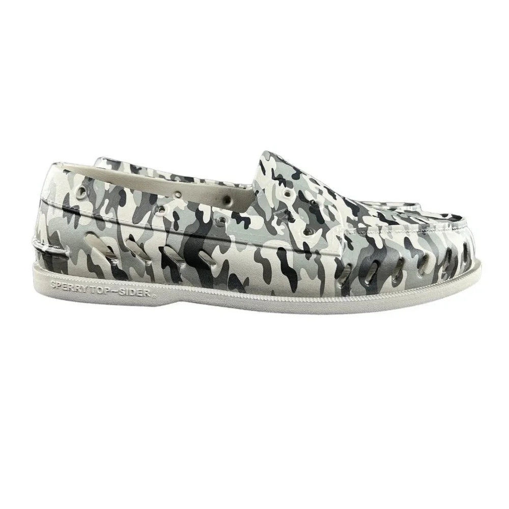 Sperry Men's Authentic Original Grey Camo Float Boat Shoes Sizes 8 - 13