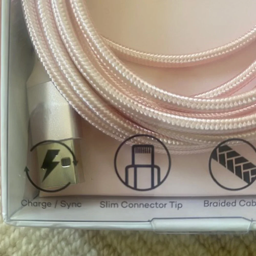 Lightning Cable, Pink 10 ft long. apple certified, NEW in box