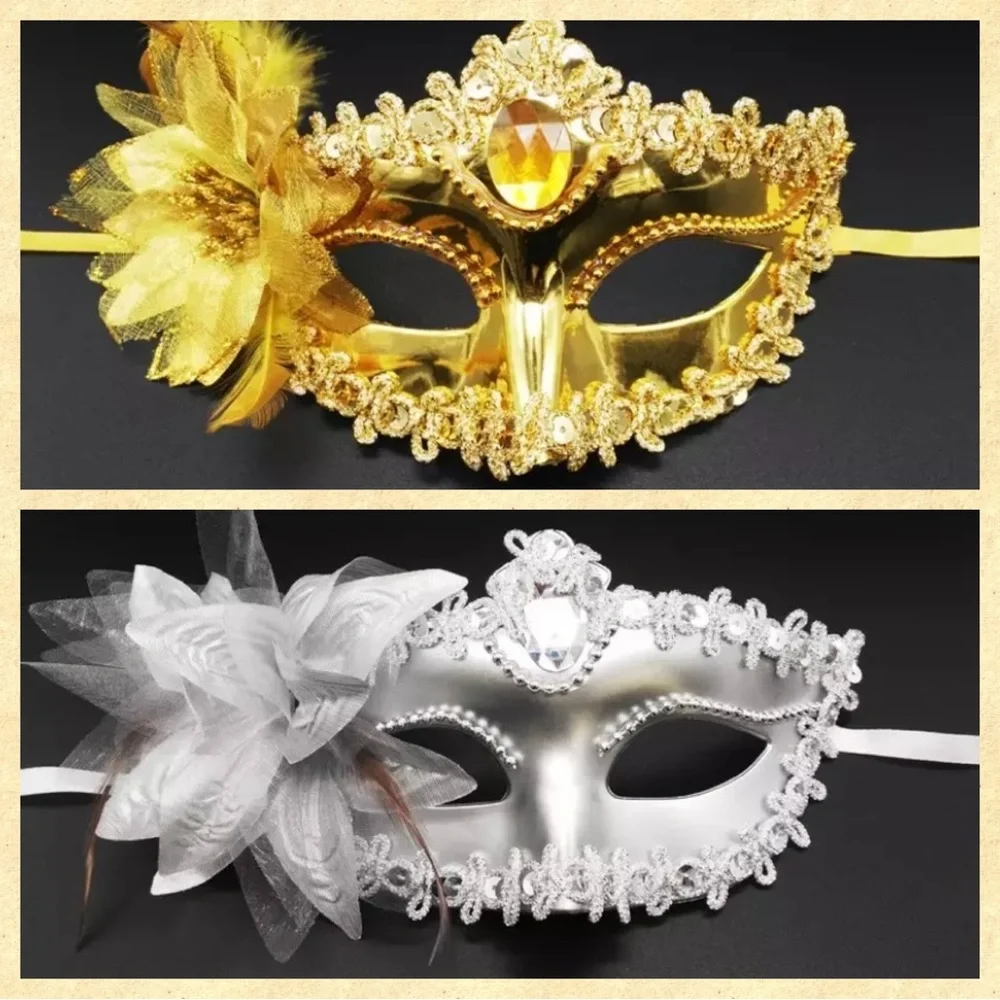 ✨MYSTIQUE✨MOLDED PLASTIC GOLD OR SILVER MASK
