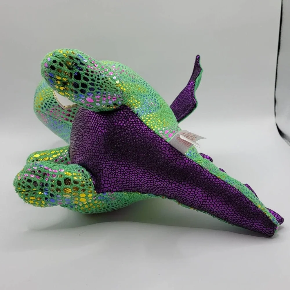 Ty Beanie Boo Cinder Green Iridescent Metallic Dragon 9