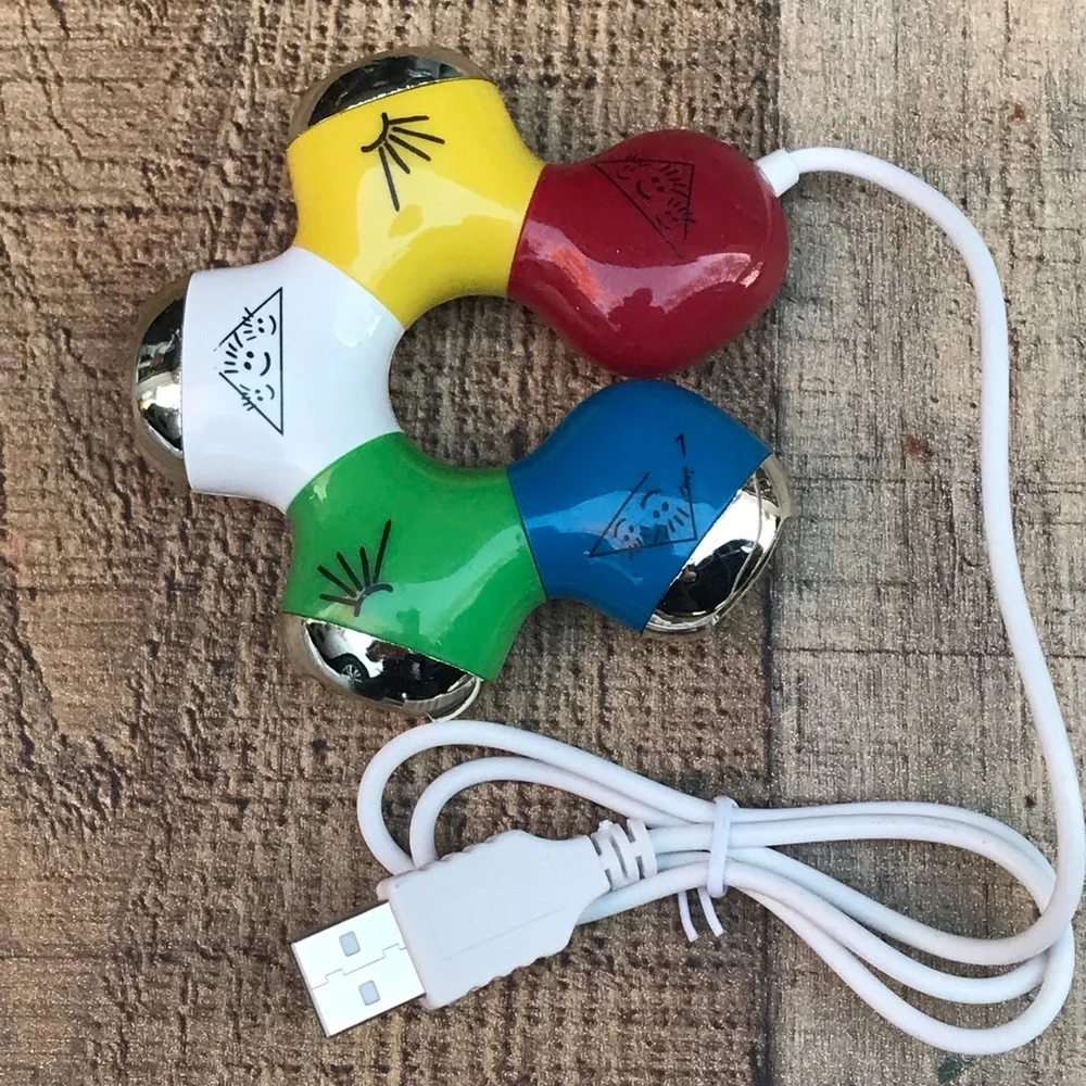 Qty 3 - Colorful 4 port USB 2.0 hub.