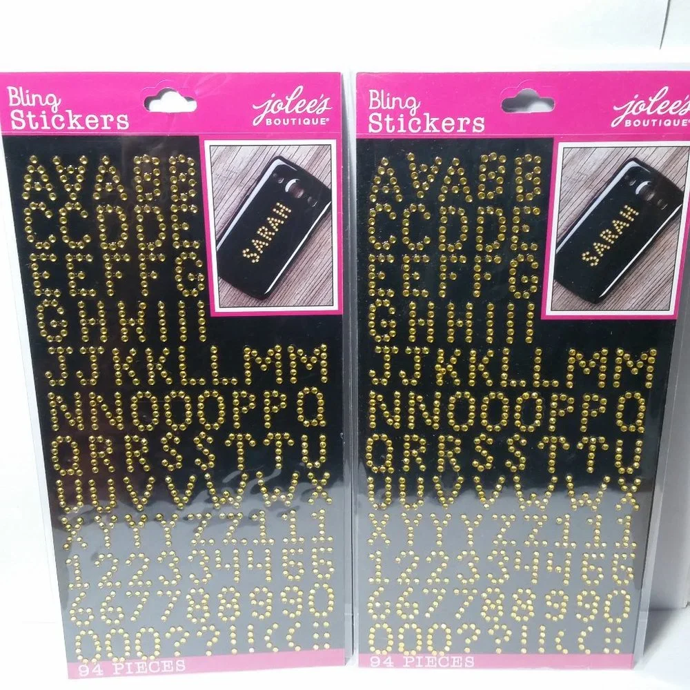 Bling Stickers Gold 2 Sheets 93 Pieces per Sheet L