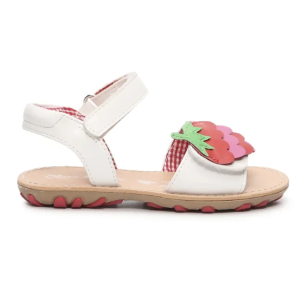 NIB Olive & Edie Lil' Sweetie Sandal Strawberry Appliqué Shoe Size 8T