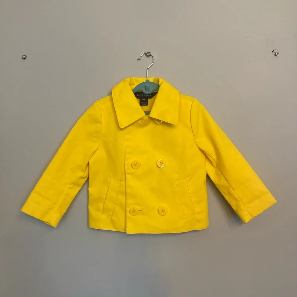 Ralph Lauren Cropped Trench Coat/Jacket in Yellow