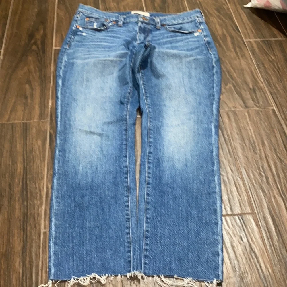 COPY - Madewell light medium wash slim boy jean unfinished hem