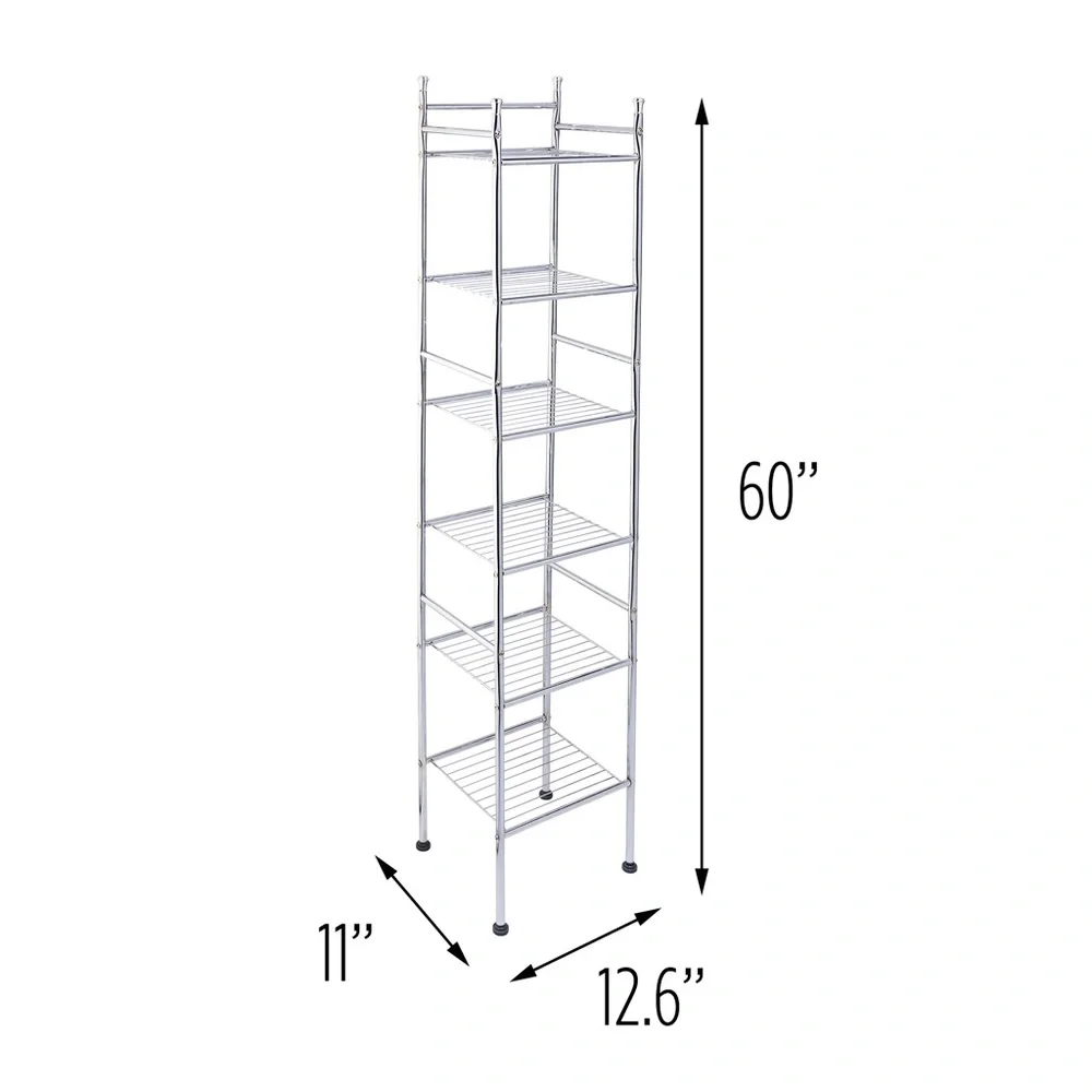 🎁 new - 6 Tier Chrome Bathroom Storage Shelving