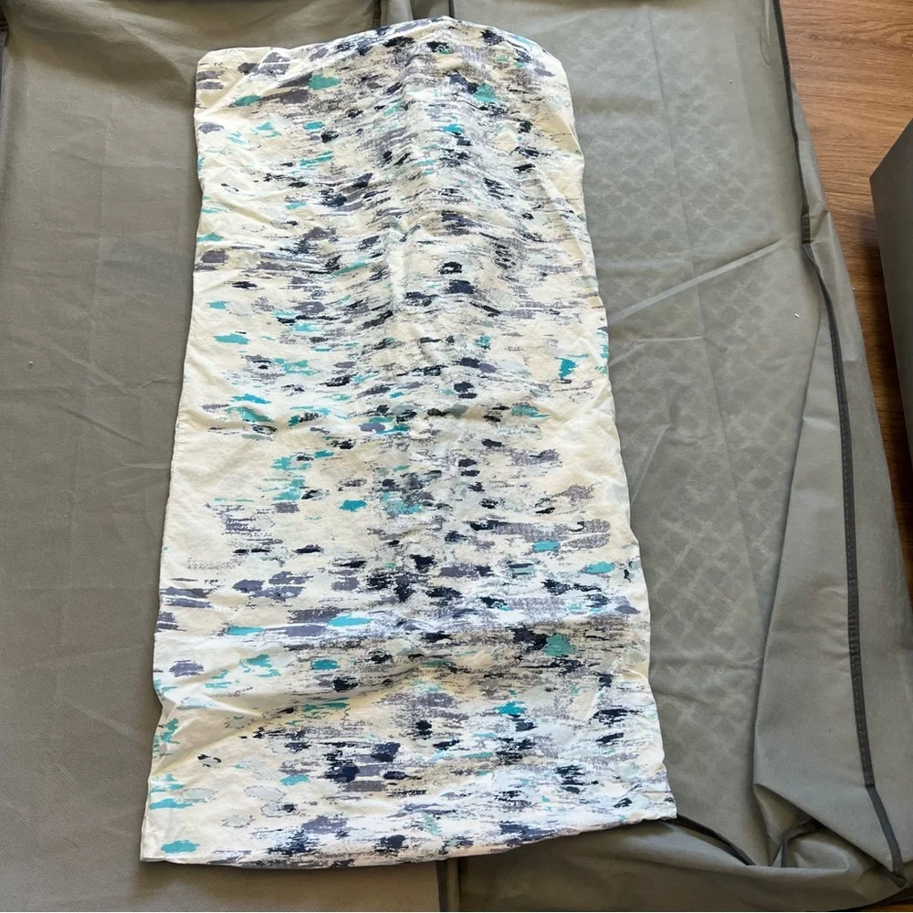 West elm king pillow sham, white and blue