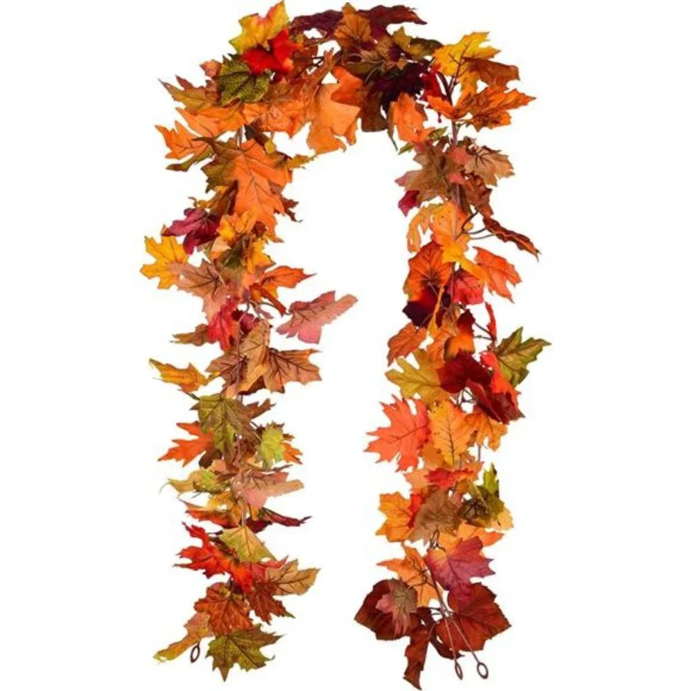 2 Pack Fall Maple Garland - 5.9ft Artificial Fall Foliage Garland