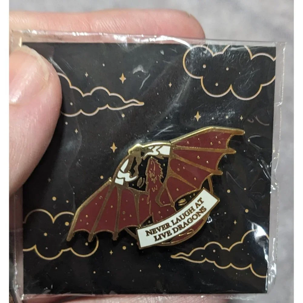 Owl Crate Jr. Forensics And Flowers Collectible Dragon Pin