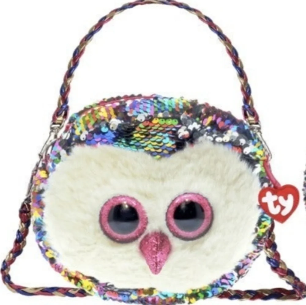 😎TY Owen The Rainbow Owl Flippable Sequins
