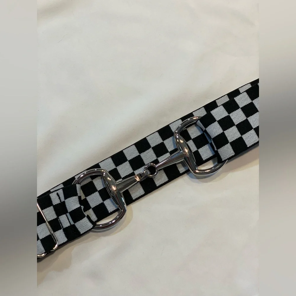 Checkered flag Childrens Equestrian horse Snaffle Bit Belt Elastic One Size …