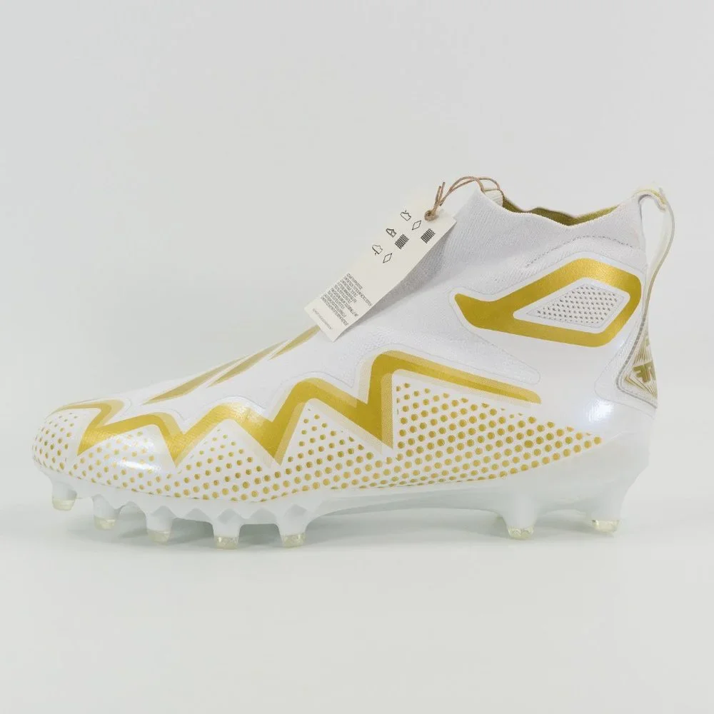 Adidas Mens Freak Ultra 22 'White Gold Metallic' Football Cleat GX7979 size 11.5