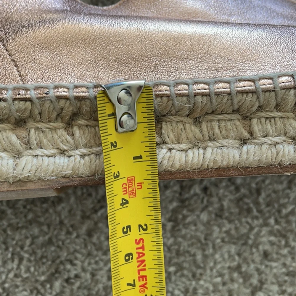 Alexander Wang Devon Rose Gold Metallic Platform Jute Espadrilles