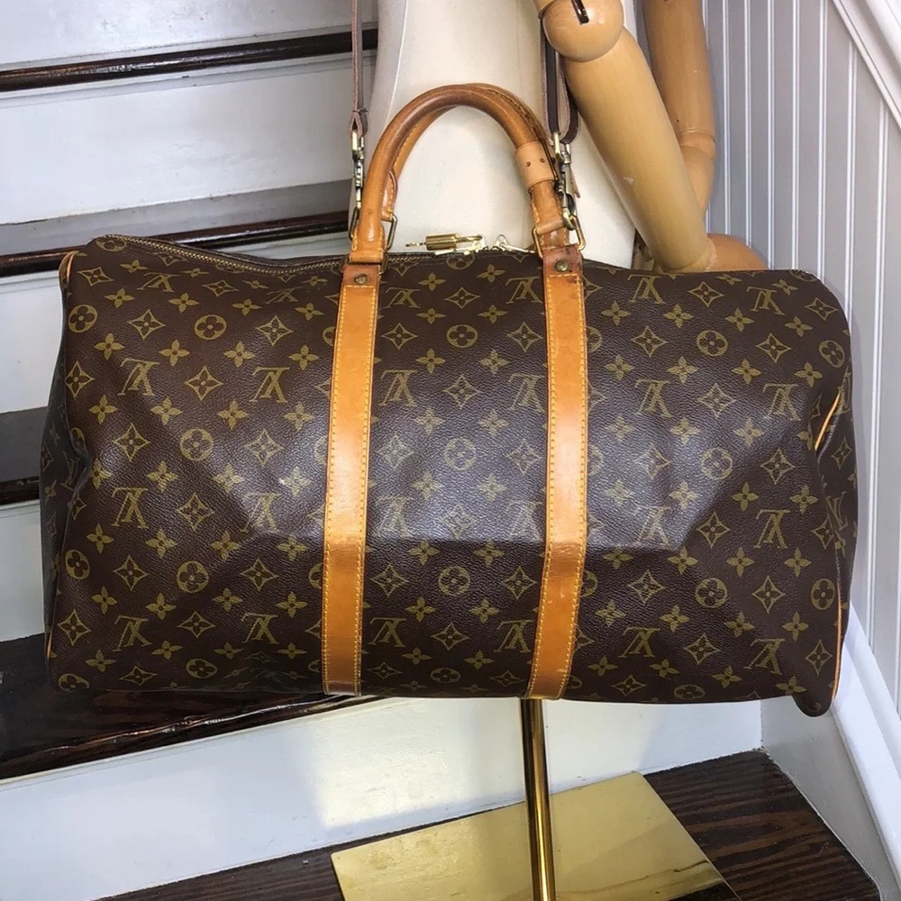 LOUIS VUITTON LV50 Keepall Monogram Canvas Tote Travel Duffle Bag LV 50 SP0992