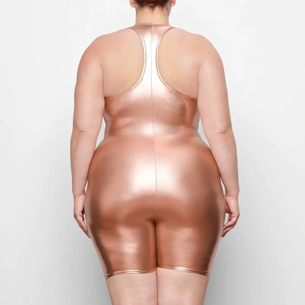 COPY - SKIMS METALLIC SWIM CYCLE SUIT