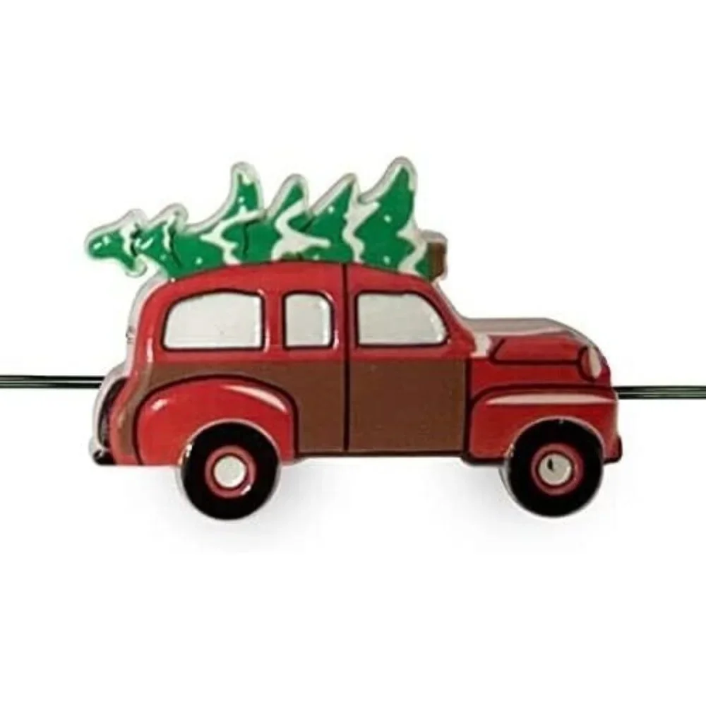 Christmas Tree Vintage Woody Automobile 18 Mini String Led Holiday Lights New