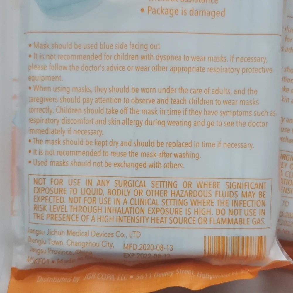 Single Use Face Masks child single