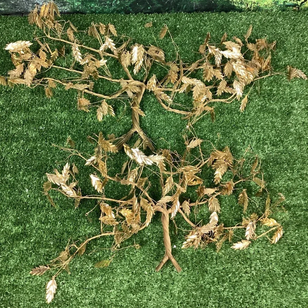 2 Vintage Gold Leaf Tree Wall Decor
