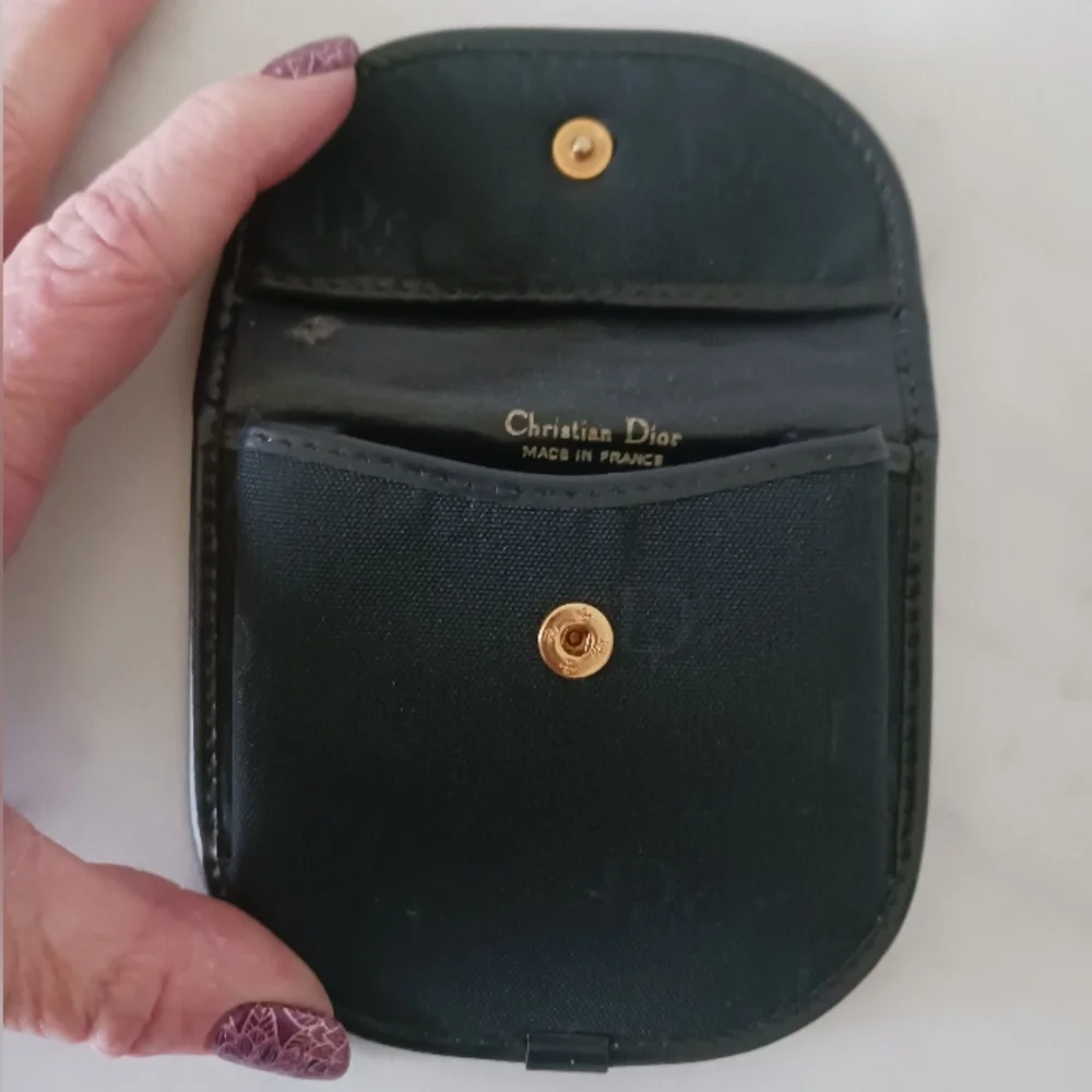 Dior Vintage Black Diorissimo Monogram Flap Coin Purse Pouch