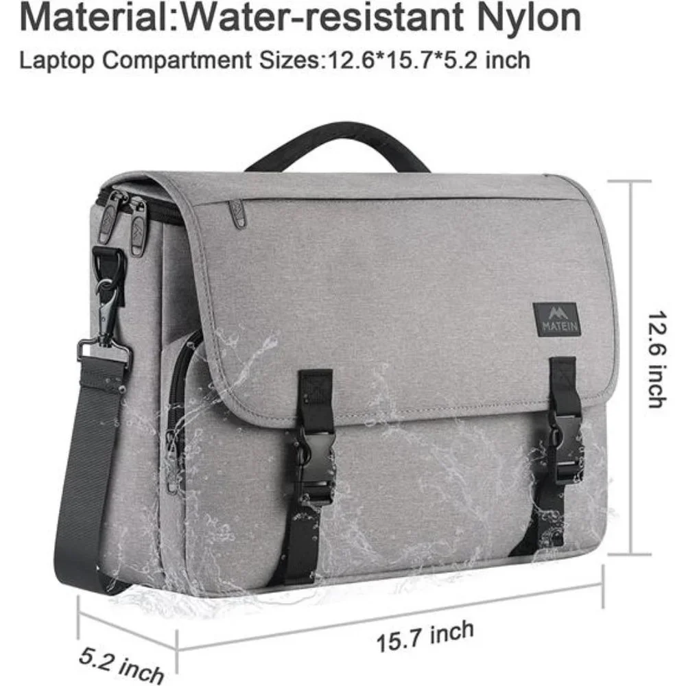 Business Briefcase Men Women Durable Water Resistant Laptop Bag w Shoulder Strap