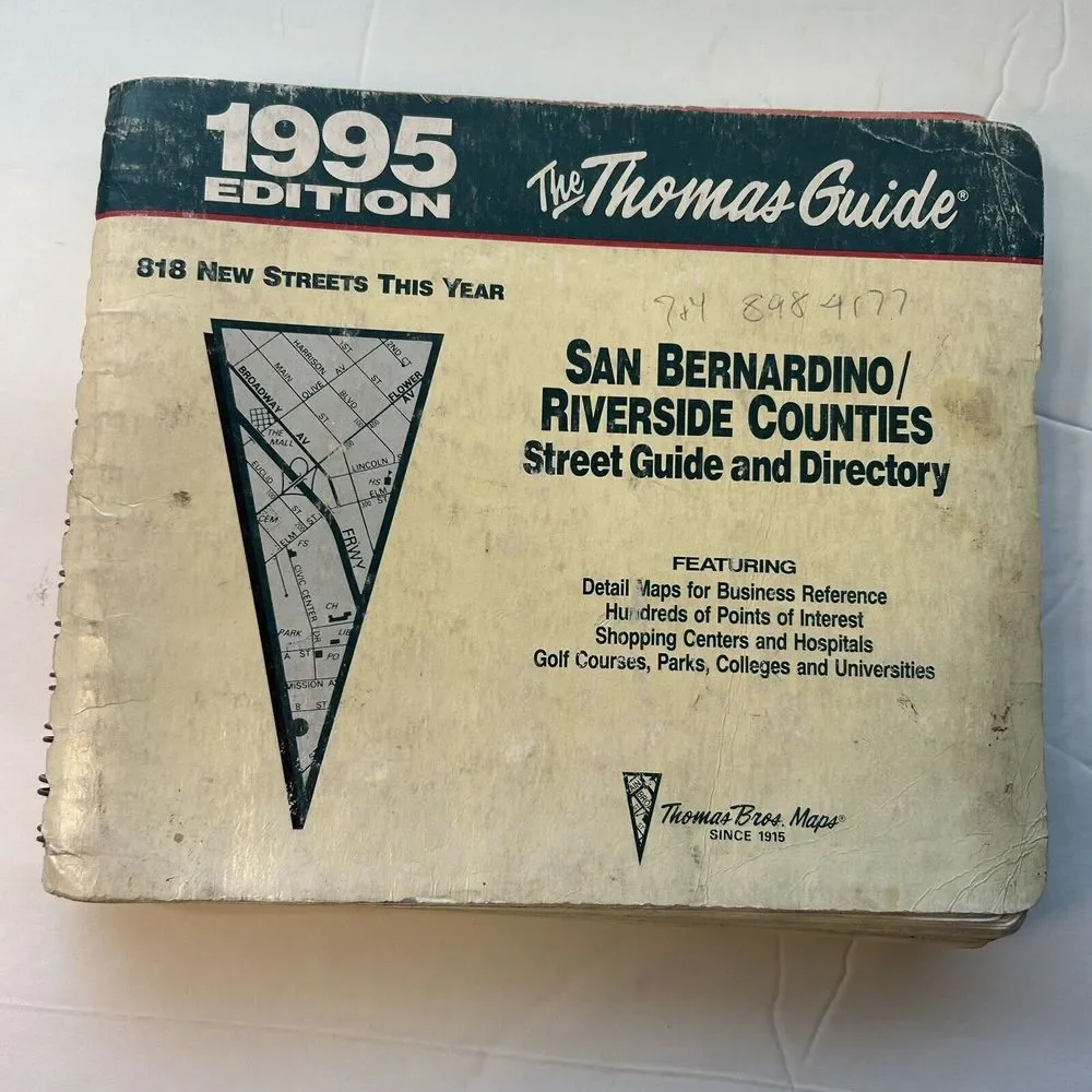 1995 San Bernardino Riverside counties California thomas guide street atlas