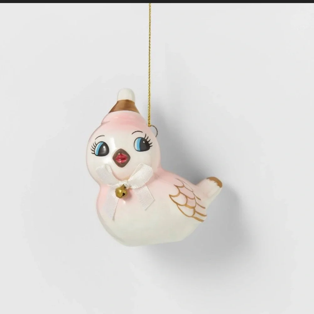 Target Wondershop Retro Baby Pink Bird Christmas Ornament