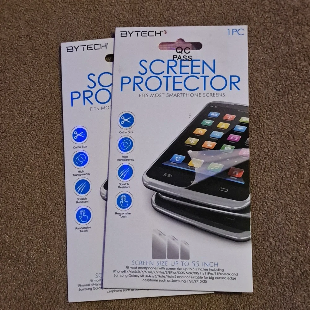 ByTech (2) 1pc Screen protector smartphone 5.5 inch NEW
