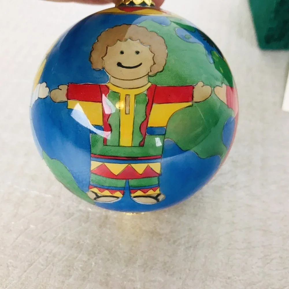 Pier 1 Li Bien International Children 3 inch Christmas Ornament Box & Card