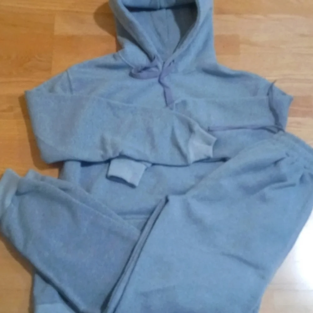 2 Piece HeavyWeight Sweatsuit Joggers/Pullover Hoodie Sweathshirt size Med