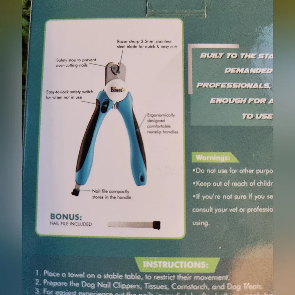 NAILS PRO BOSHEL Groomer Pet Clippers Rated #1 Easy to Use Dog Cat Paws Claw NIB