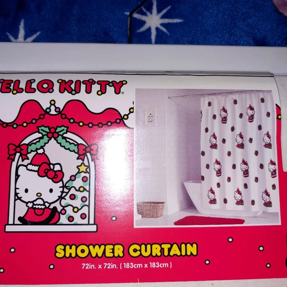 Hello Kitty christmas shower curtain