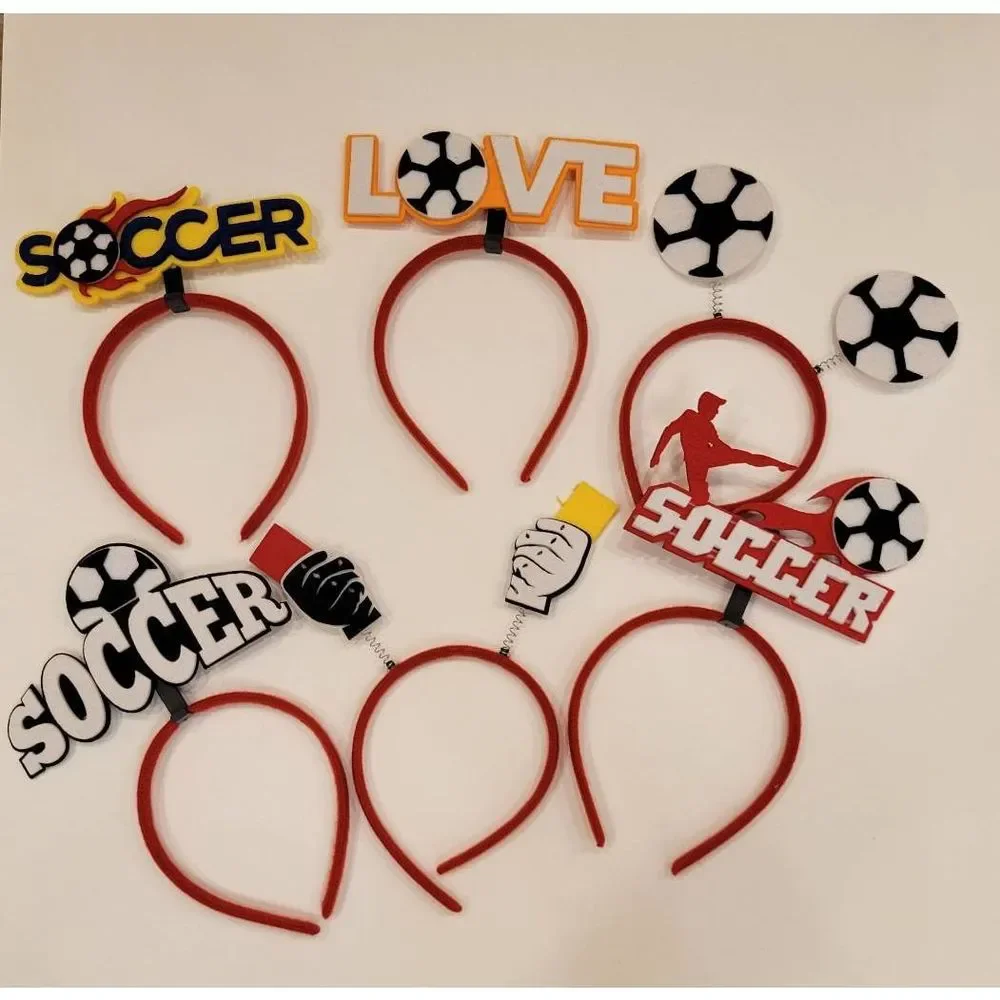 6Pcs Football Soccer Headband Hairband Party Favor Assorted