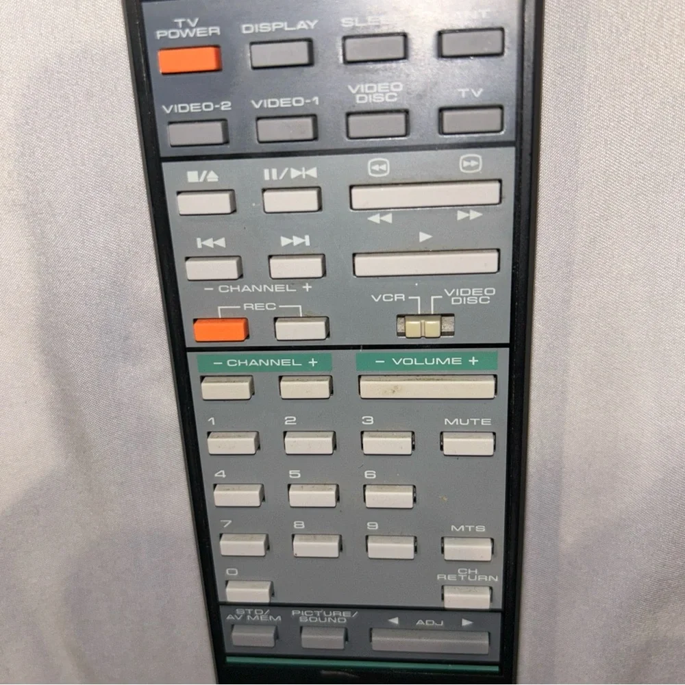 PIONEER CU-SD007 Remote Control Unit SD-P401 SD-P501 VCR Video Disc TV Volume