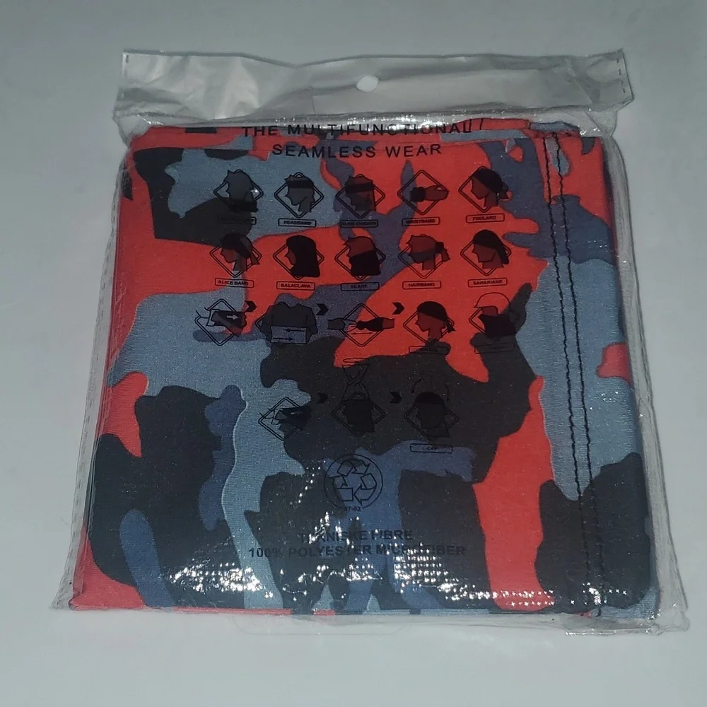 Red and black camo nexk gaiter
