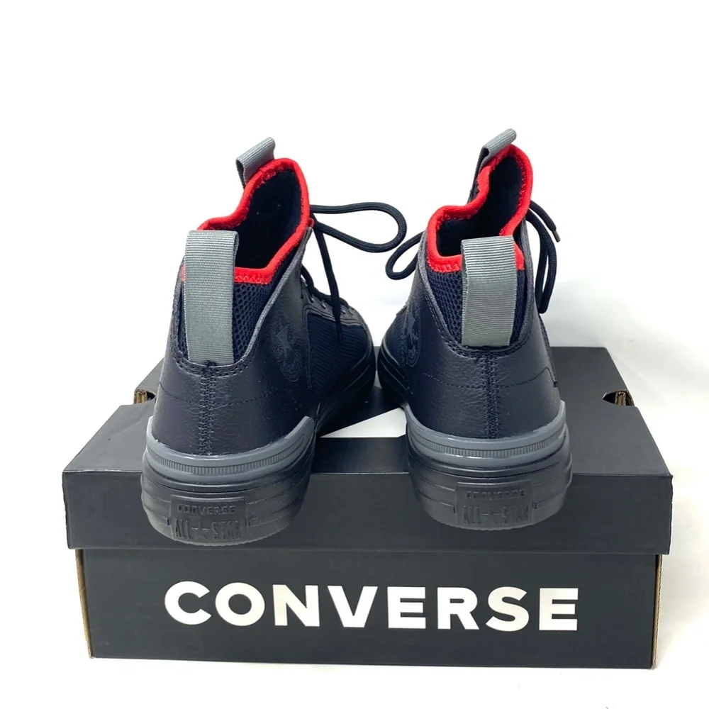 Converse Ultra Future Sport Mid Top Black Red Leather Mesh Shoes Women's A01426C
