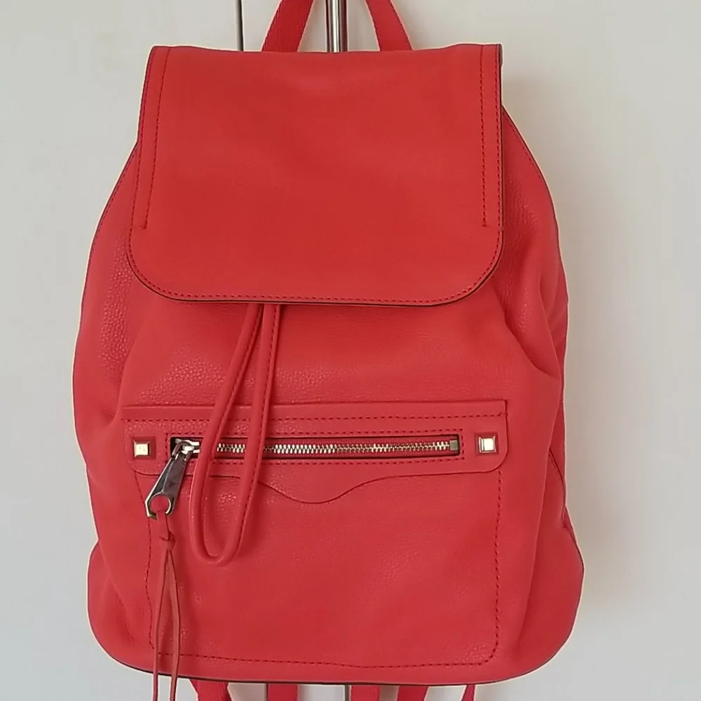 NWT Rebecca Minkoff Regan Leather Backpack in Electric Red