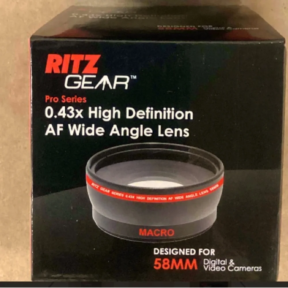 RITZ GEAR™ Pro Series 0.43x High Definition AF Wide Angle Lens 58MM Canera Lens