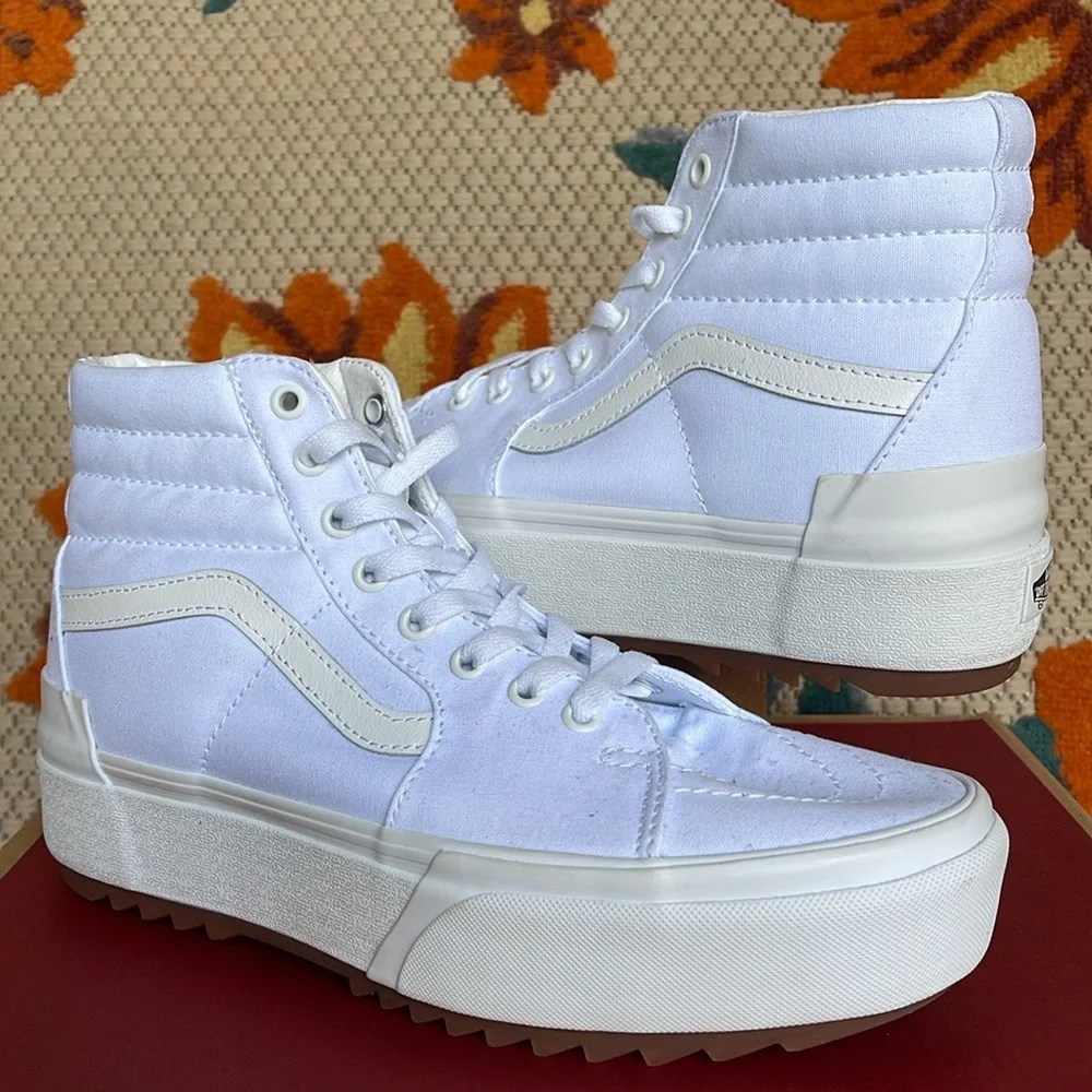 Vans WMNS Sk8-Hi Stacked (Canvas) True White VN0A4BTWL5R Platforms Sneakers NIB